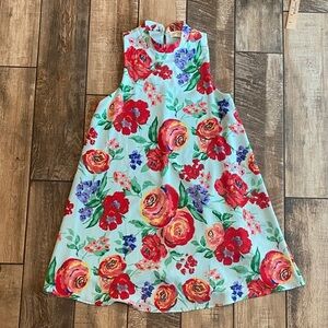 Everly Floral Dress in floral Red and Blue